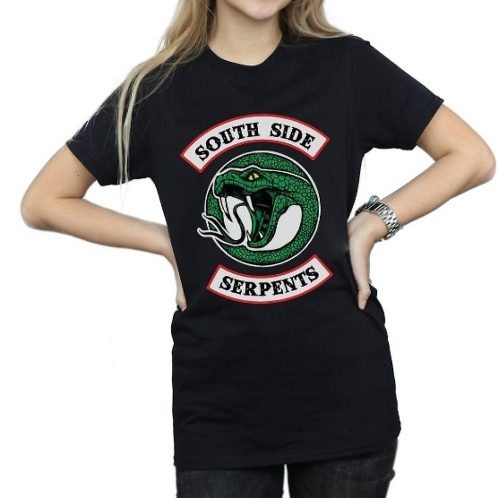 Riverdale Southside Serpents Baby Tee Cotton Black Sz Small Archie Jughead